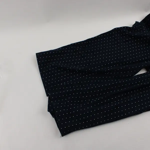 Basic White Polka Dot Navy Blue Capri Leggings Women's Small