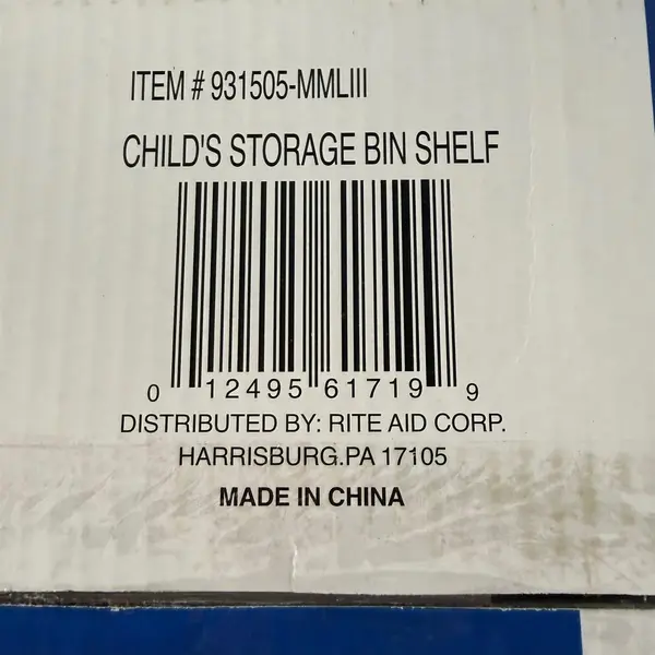 Rite Aid Basics Childs Storage Bin Shelf Organizer- Local Pickup Only