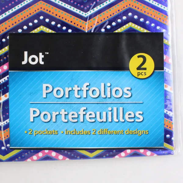 Lot Of Jot File Folders (6 Orange, 3 Pink/Yellow) & Portfolios (2 Chevron)