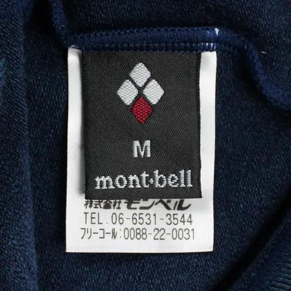 Montbell Women's M Blue Sweater Printed Footless Opaque Wool Blend Tights