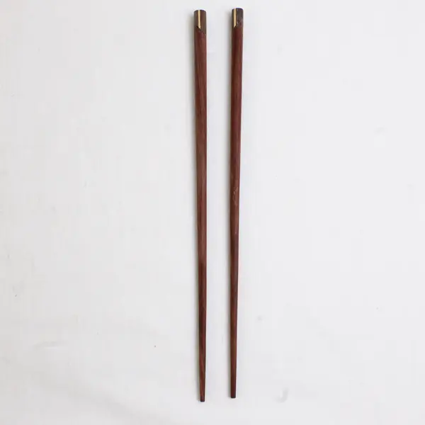 Pair of Solid Wood Brown Chopsticks 10.4" Long, Unbranded