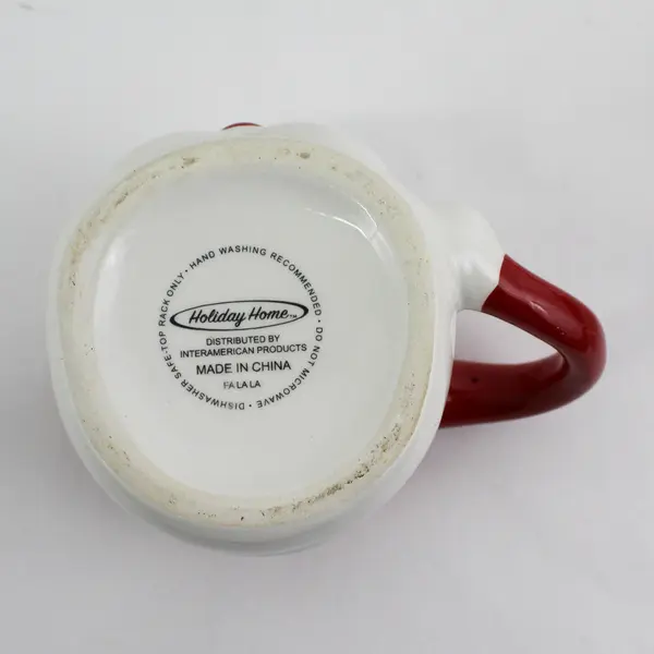 Lot of 3 Holiday Home Santa With Eyes Closed Ceramic Christmas Mugs