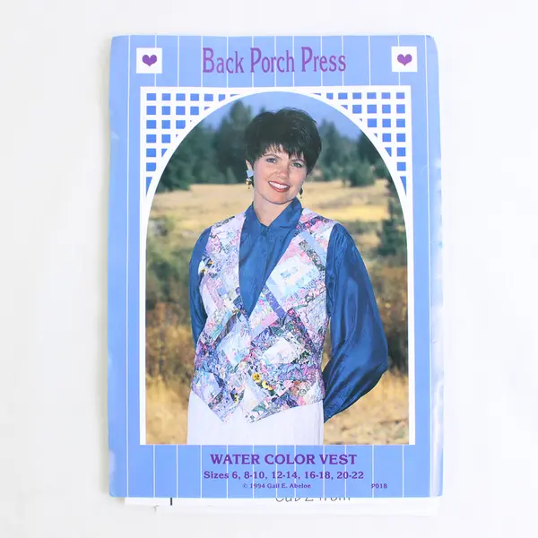 Water Color Vest Pieced Quilted Pattern Book, Sizes 6-22 1994, P018 New