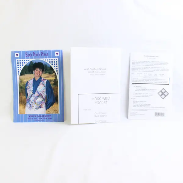 Water Color Vest Pieced Quilted Pattern Book, Sizes 6-22 1994, P018 New