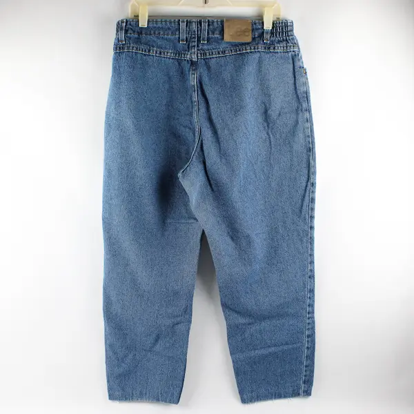 VTG Lee Women's 12/14 High Rise Side Elastic Waist Relaxed Tapered Leg Jeans