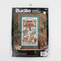 BUCILLA Counted Cross Stitch Kit NOAH'S ARK 1992, 10" x 18", New