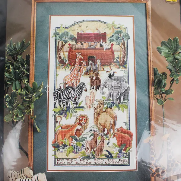 BUCILLA Counted Cross Stitch Kit NOAH'S ARK 1992, 10" x 18", New