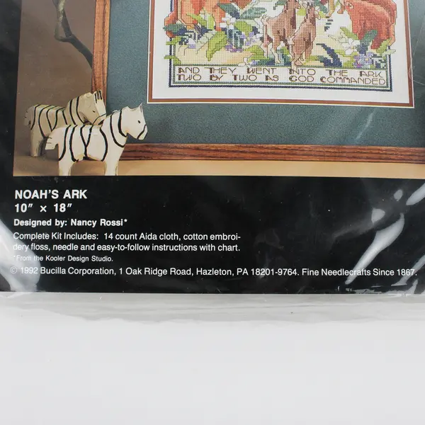 BUCILLA Counted Cross Stitch Kit NOAH'S ARK 1992, 10" x 18", New