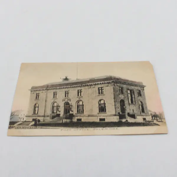 Post Office Salem Oregon Colorized Litho Postcard WM Burghardt Co Circa 1910