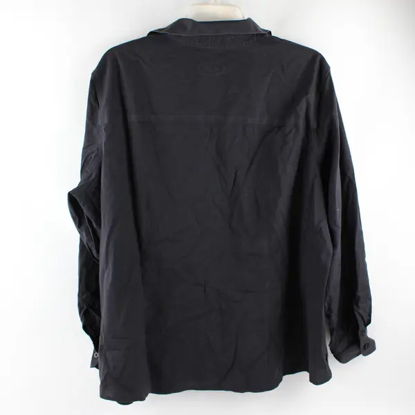 Foxcroft Women's 18W Black Non-Iron Stretch Shaped Fit Button Up Collared Shirt