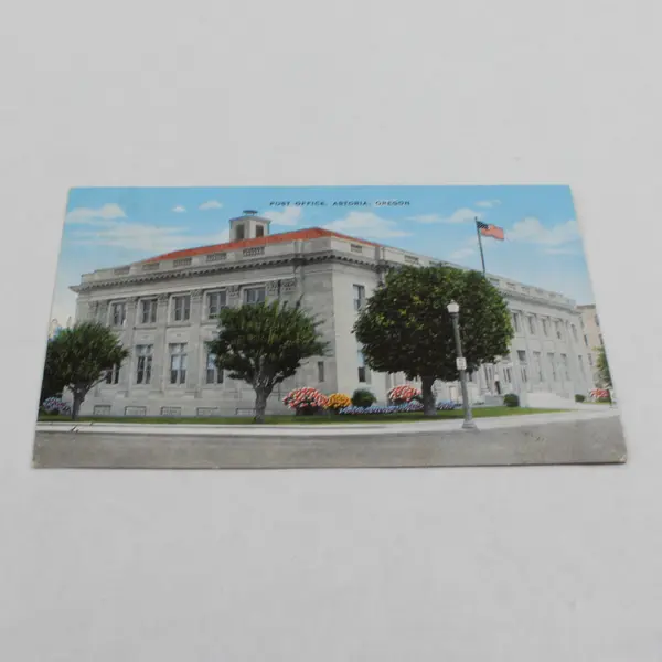 Post Office Astoria Oregon Color Litho Postcard Smith Scenic Views 1940s