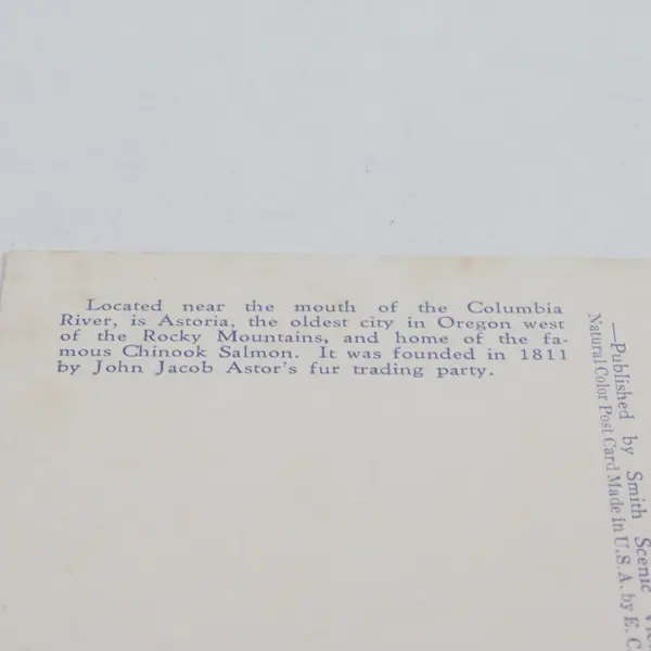 Post Office Astoria Oregon Color Litho Postcard Smith Scenic Views 1940s