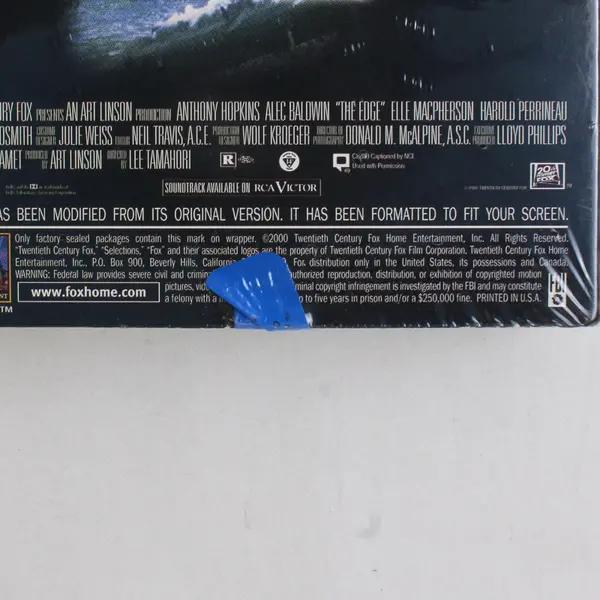 The Edge VHS Tape, 2000 #0275030, New/Sealed 