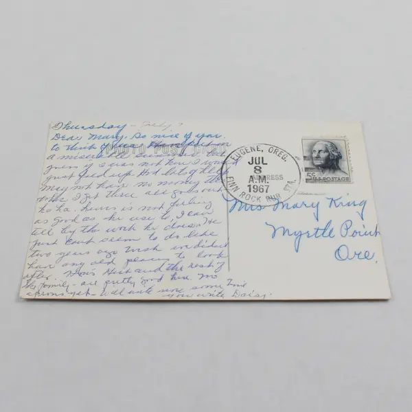 River View Lodge McKenzie River Oregon RPPC Postcard Finn Rock Postmark 1967 