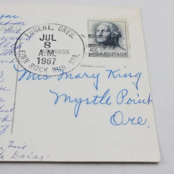 River View Lodge McKenzie River Oregon RPPC Postcard Finn Rock Postmark 1967 