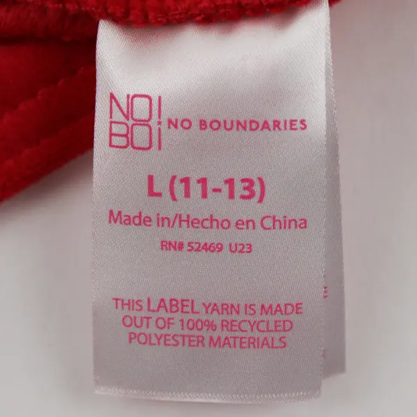 NWT No Boundaries Red Fuzzy Leggings Juniors Large 11-13