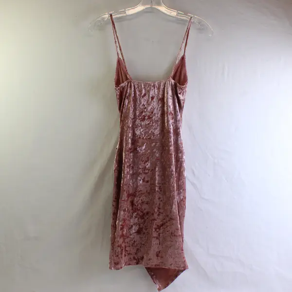 Charlotte Russe Women's S Pink Velvet Strappy Draped Mini Dress - USA Made
