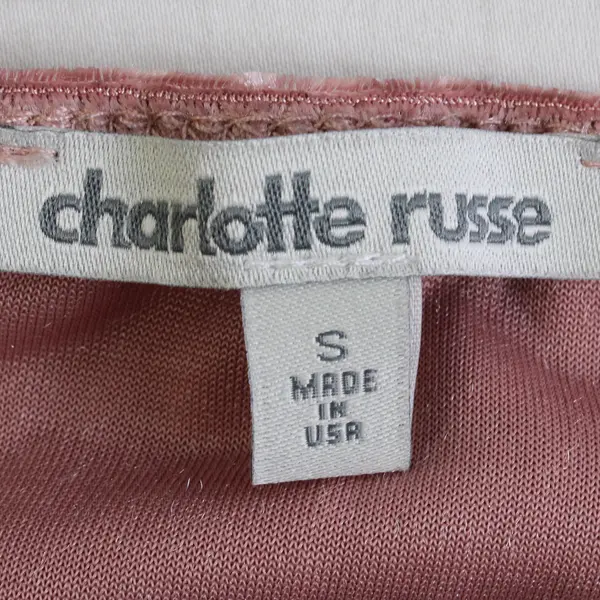 Charlotte Russe Women's S Pink Velvet Strappy Draped Mini Dress - USA Made