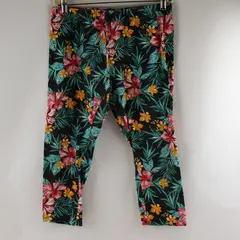 No Boundaries Multicolor Tropical Floral Capri Leggings Juniors Large 11-13