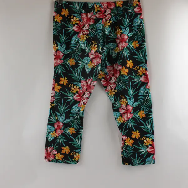 No Boundaries Multicolor Tropical Floral Capri Leggings Juniors Large 11-13