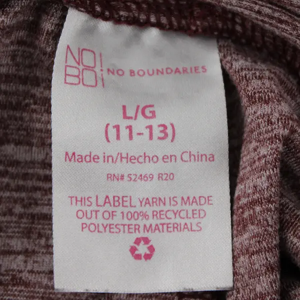 No Boundaries Burgundy Leggings Juniors Large 11-13