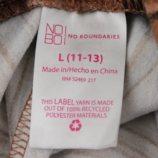 No Boundaries Brown Swirl Leggings Juniors Large 11-13