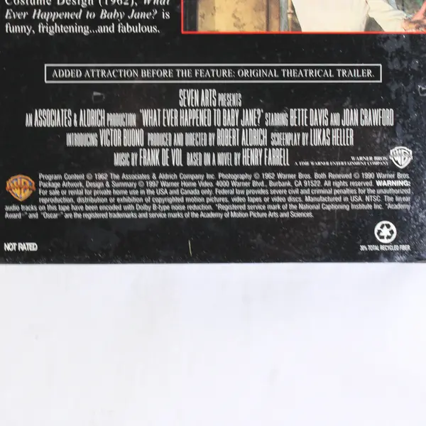 What Ever Happened to Baby Jane? B&W VHS Tape 1997, #14575 New/Sealed