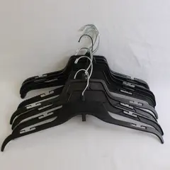 Lot of 10 Black Plastic Retail Shirt Hangers