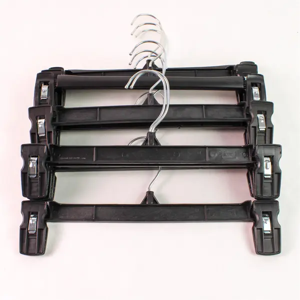 Lot of 10 Black Plastic Retail Skirt and Pants Hangers