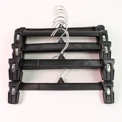 Lot of 10 Black Plastic Retail Skirt and Pants Hangers