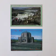 Lot Of 2 Columbia River Oregon Postcards Vista House Celilo Falls