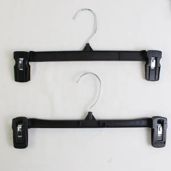 Lot of 10 Black Plastic Retail Skirt and Pants Hangers Closet Storage