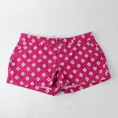 Old Navy Women's 4 Pink with White Designs 100% Cotton Chino Shorts 3" Inseam