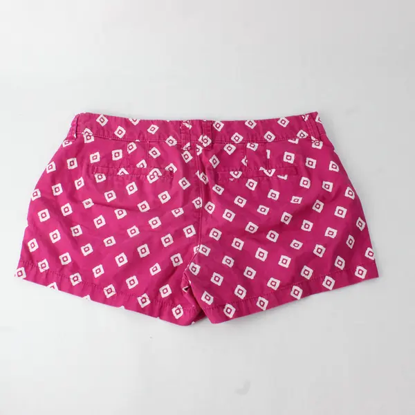 Old Navy Women's 4 Pink with White Designs 100% Cotton Chino Shorts 3" Inseam