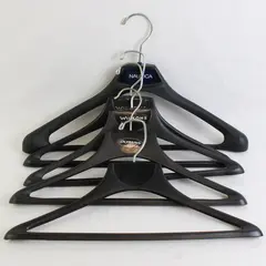 Mixed Lot of 5 Black Plastic Suit Hangers