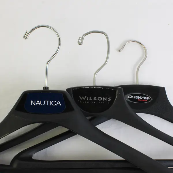 Mixed Lot of 5 Black Plastic Suit Hangers