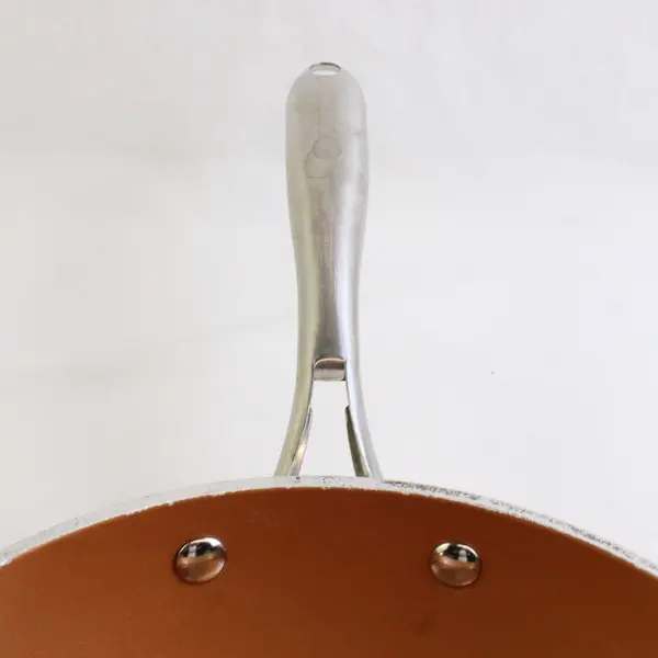 Gotham Steel Hammered Copper Sauté Pan With Matching Clear Glass Lid