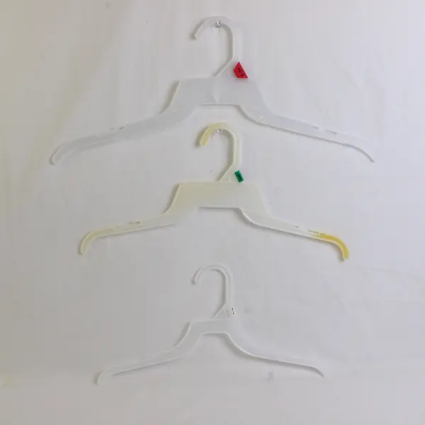 Lot of 10 White Plastic Retail Shirt Hangers