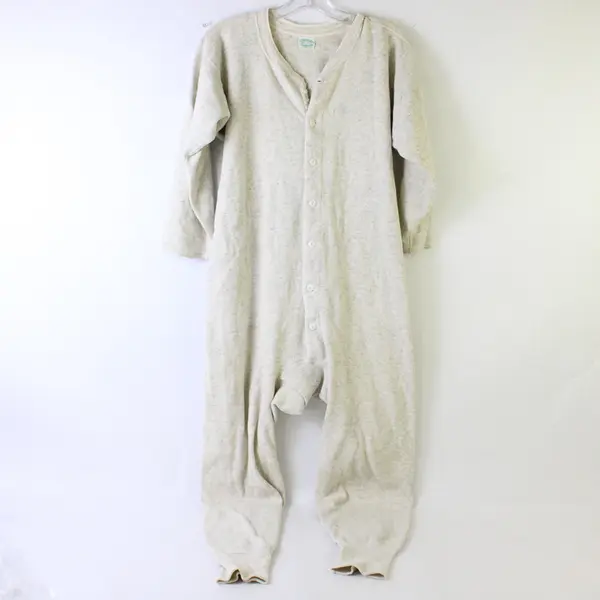 Vintage Saxon Bury Men's M/L Off-White Thermal Long Johns Wool/Cotton US Made