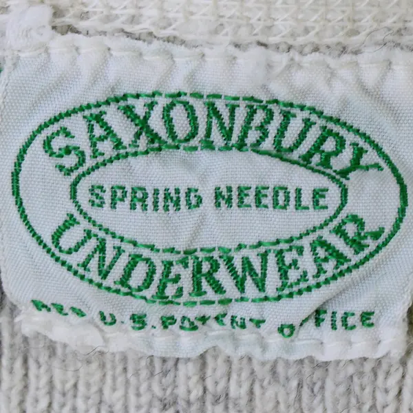 Vintage Saxon Bury Men's M/L Off-White Thermal Long Johns Wool/Cotton US Made