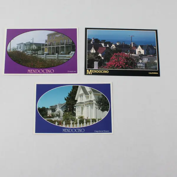 Lot Of 3 Vintage Mendocino California Postcards Historic Building Views