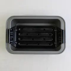 Ekco Grey Metal Rectangular Non-Stick Loaf Pan With Black Metal Lift For Bread