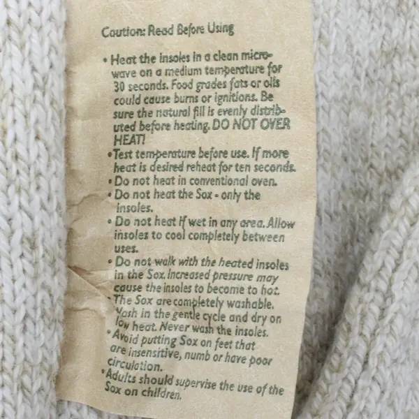 Comfort Sox Warming Socks Foot Warmers Microwaveable One Size - ONE SOCK