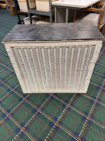 Unbranded 3 Drawer White Wicker Nightstand- Local Pickup Only