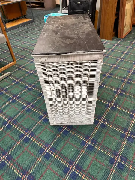 Unbranded 3 Drawer White Wicker Nightstand- Local Pickup Only