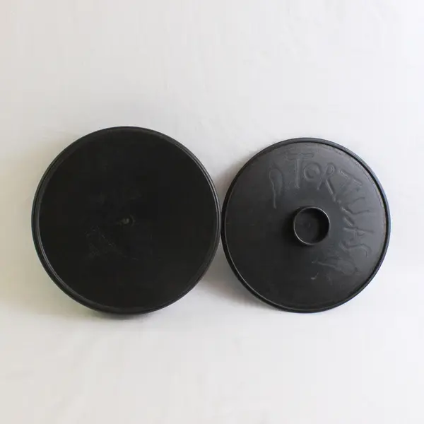 Imusa Solid Black Color Round Plastic Tortillas Holder With Matching Lid