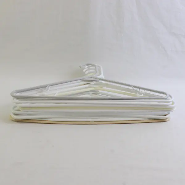 Mixed Lot of 10 White and Off-White Plastic Clothes Hangers Closet Storage