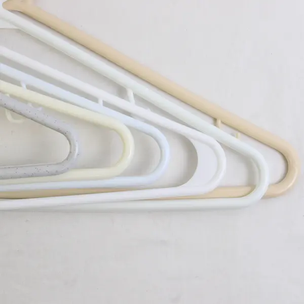 Mixed Lot of 10 White and Off-White Plastic Clothes Hangers Closet Storage