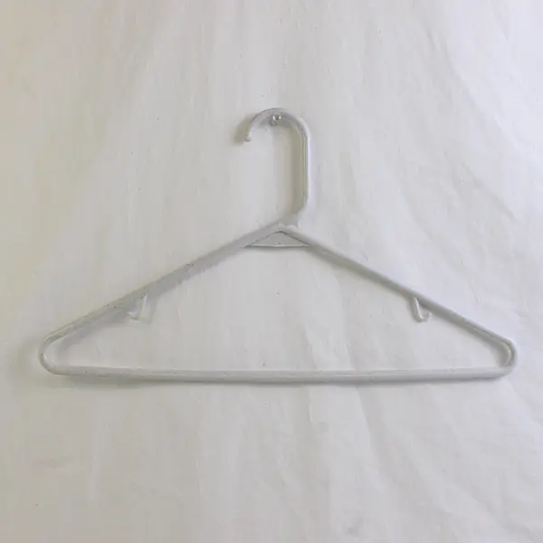 Mixed Lot of 10 White and Off-White Plastic Clothes Hangers Closet Storage