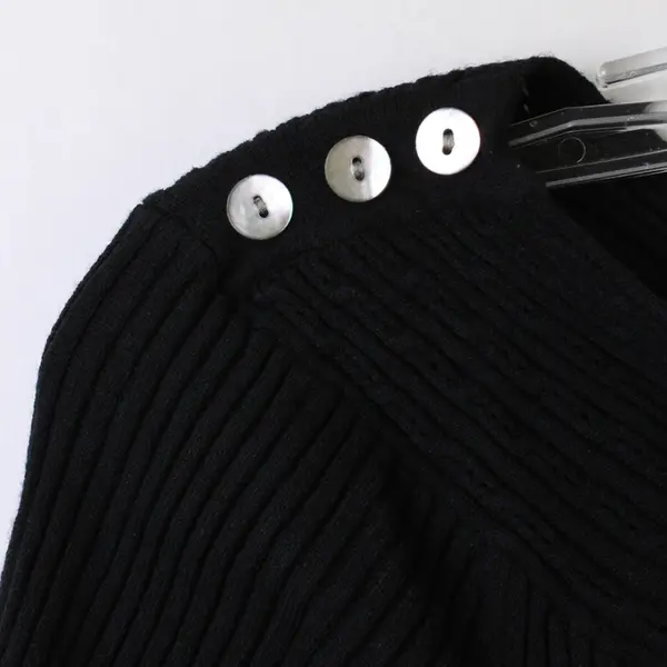 Caslon Women's L Black Knit Half Sleeve Boat Neck Stretch Sweater